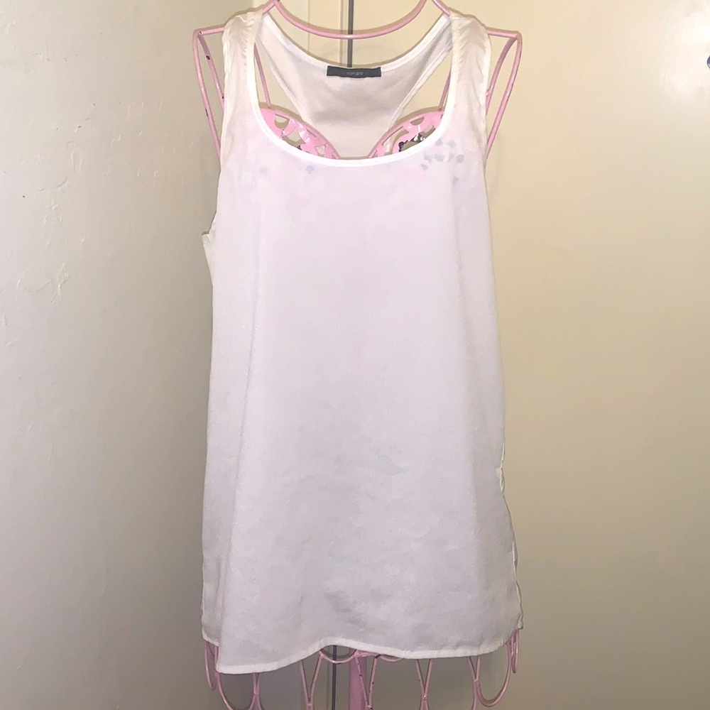 🎁Like New Soprano Women's-Juniors  White Sleeveless Blouse- Small